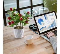 Fictory Artificial Lemon Tree Potted, Realistic Fake Fruit Plant with Yellow Lemons, Foam and TPE Material for Home Office Desk Decor, Low Maintenance Decorative Centerpiece