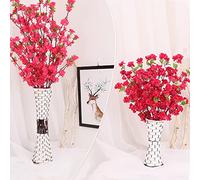 Fictory Artificial Peach Blossom Branches, 66cm Silk Flowers for Home Decor, Bendable Stems with Wire, Vibrant Purple Yellow Red Pink White Colors for Wedding & Festival Arrangements