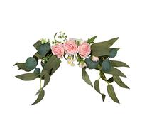 Fictory Artificial Peony Lintel Flowers, Pink Silk Fake Flowers for Wedding Arch Decor, Home Wall Decoration, Mantelpiece and Table Centerpiece, 40x28cm Floral Arrangement