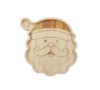 Fictory Bamboo Christmas Tray with Santa Claus, Reindeer, and Christmas Tree Design for Holiday Serving and Decor