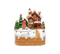 Fictory Christmas Animated Gingerbread House with LED Lights, Music, and Moving Cookie Figures for Holiday Tabletop Display