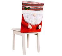 Fictory Christmas Dining Chair Covers, Red Gnome Chair Back Covers, Fabric Holiday Decor for Home and Party, 55x48cm