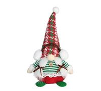 Fictory Christmas Gnome Decoration, Knit Fabric Sitting Figure with Red Green Beard, Faceless Old Man Ornament for Holiday Home Decor