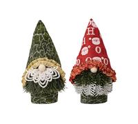 Fictory Christmas Gnome Ornaments, 2-Pack Faceless Doll Figurines for Holiday Tree Decor, Red and Green Set for Home Festive Display