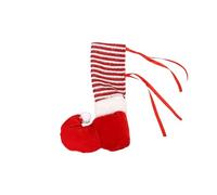 Fictory Christmas Table Leg Covers, Festive Elf Stripe Mix Fabric Decor with Adjustable Ties for Holiday Home Decoration