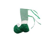 Fictory Christmas Table Leg Covers, Green Elf Stripe Pattern Fabric Decor with Adjustable Tie Closures for Holiday Home Dining Table Decoration