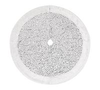 Fictory Christmas Tree Skirt 120cm Silver, Plush Faux Fur with Sequin Trim, Decorative Tree Collar for Holiday Decor, Soft Velvet Base Cover for Home and Office
