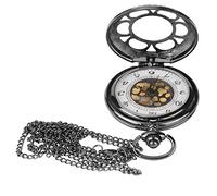 Fictory Classical Hollowed Round Pocket Watch with Chain - Quartz Movement Analog Design