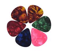 Fictory Colorful Guitar Picks - 6pcs Celluloid for Bass Electric Acoustic, Random Colors & Thickness, Durable and Versatile