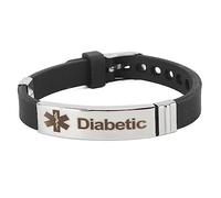Fictory Diabetes Medical Alert Bracelet - Emergency ID for Health Safety, Adjustable Jewelry