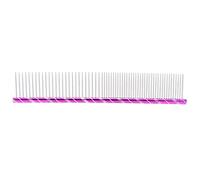 Fictory Dog and Cat Dematting Comb with Double Sided Stainless Steel Teeth for Long and Short Haired Pets, Professional Grooming Tool, Purple Colour