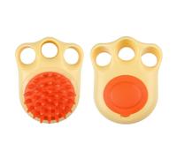 Fictory Dog Bath Brush Scrubber with Shampoo Dispenser for Dogs and Cats, Yellow