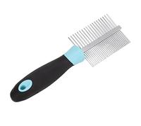 Fictory Dog & Cat Grooming Comb, Double Sided Stainless Steel Flea & Tangle Remover Tool for Dogs, Cats, Puppies & Kittens, Blue