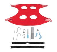 Fictory Dog Grooming Hammock, Breathable Safe Restraint Sling for Puppy and Cat Nail Care, 10 Piece Kit, Red, S