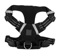 Fictory Dog Harness Waterproof Nylon Vest with Control Handle for Medium Pets, Adjustable Reflective Strap for Night Safety & Walking, Black Colour