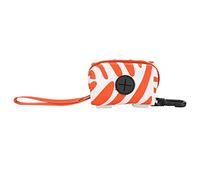 Fictory Dog Poo Bag Holder Leash Attachment Dispenser for Dog Walking, Durable Oxford Fabric Carrier, Orange Colour