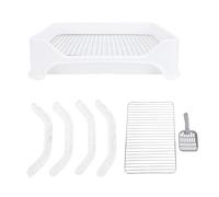 Fictory Dog Potty Training Tray with Stainless Steel Grid for Small Medium Dogs and Puppies, 48x33cm, White Colour