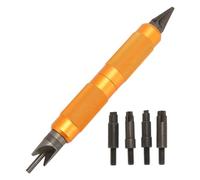 Fictory Double Ended Case Prep Multitool - Sharp Brass Chamfer & Deburring Hand Tool Kit for Reloading - High Hardness Steel Shell Prep Tool with Non-Slip Handle & Internal Storage - 5 Pieces Set