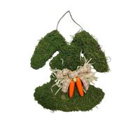 Fictory Easter Bunny Wreath Decoration for Home, 40x35cm Spring Floral Door Hanging with Artificial Flowers for Easter Party Decor