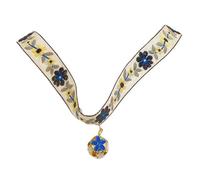 Fictory Embroidered Flower Cat Collar, Soft Adjustable Fabric Collar for Cats and Kittens, Yellow S (Neck 20+5CM)