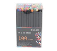 Fictory Fine Tip Pens, 100-Colour Set 0.4mm Needle Tube Fibre Nib, Fast-Drying Glossy Ink, Water-Based Acid-Free Markers for Journaling, Planning, Art Projects & Adult Colouring