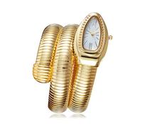 Fictory Gold Women's Watch - Elegant White Dial with Snake Bracelet Design - Stylish Accessory at Competitive Price