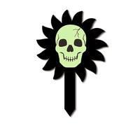 Fictory Halloween Glowing Skeleton Ghost Yard Stake, Outdoor Lawn Decoration with Green Glow in The Dark, 5mm Black Wooden Craft Sign for Garden and Pathway