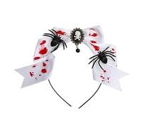 Fictory Halloween Headband Decor, Scary Spider Web Hair Band with Glow in the Dark Eyes, Adjustable Elastic Strap for Halloween Party Costume Accessory, Trick or Treat Scary Props for Adults Kids