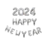 Fictory HELLO 2024 New Year Party Decorations Kit with Happy New Year Foil Balloons for Countdown Celebration and Holiday Home Decor