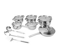 Fictory Kitchen Cookware Set, Stainless Steel Pots and Pans with Lids, Affordable Home Cooking Essentials, Versatile Soup and Saute Pan Set