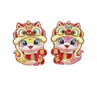 Fictory Large 3D Fu Character Door Sticker, Snake Zodiac Wall Decal, Chinese New Year Window Cling for Home Festival Decoration