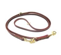 Fictory Leather Dog Lead, Heavy-Duty Hands-Free for Dog Walking & Training, 2.3m Brown