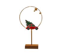 Fictory LED Christmas Decor Light with Star and Heart Shapes, Iron Craft with Wooden Base, Battery Powered Tabletop Decoration