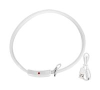 Fictory LED Dog Collar USB Rechargeable, Multi-Colour Light Up Glow Collar for Dogs, Waterproof & Adjustable, White