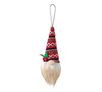 Fictory LED Faceless Gnome Doll with 27cm Hanging String, Battery Powered Christmas Tree Ornament, Knitted Sequin Red Black Plaid Holiday Decor for Home and Fireplace