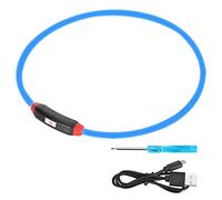Fictory LED Pet Collar USB Rechargeable Plastic Customise Safety, Bite-Resistant 70cm Trimmable Neckband, High Visibility for Night Walks & Training