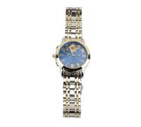 Fictory Luxury Men's Quartz Watch, Two Tone Stainless Steel, Easy Read Dial, Water Resistant, Luminous Display, Perfect for Business & Daily Wear, Elegant Gold Blue