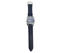 Fictory Luxury Skeleton Automatic Mechanical Watch, Moon Phase Display, Self-Winding, Water Resistant, PU Leather Strap, Chronograph Analog for Men, Elegant Silver Blue Design