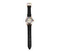Fictory Men's Automatic Mechanical Watch, Double Sided Skeleton, Self-Winding, Luminous Hands, 30M Water Resistant, PU Leather Strap, Durable & Elegant Design, Rose Black