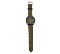 Fictory Men's Quartz Watch, Easy Read HD Dial, Scratch Resistant, Green Leather Strap, Ideal for Sports, Business, Versatile Gift for All Occasions
