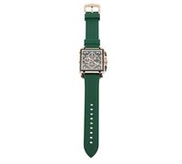 Fictory Men's Quartz Watch, Green Silicone Strap, Water Resistant, Luminous Hands, Fashion Chronograph, Perfect for Any Occasion, Eye-Catching Design