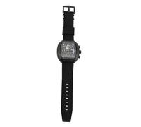 Fictory Men's Quartz Watch - Luminous Chronograph, 3 Dials, Water Resistant, Soft Silicone Strap, Business Casual Style, Black