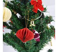 Fictory Mini Christmas Tree Ornaments, 5.5cm Paper Lantern Ball Decorations for Holiday Party, Home, Xmas Tree Decor in Green White Pink