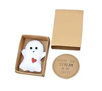 Fictory Mini Cute Felt Ghost in Box Gift Set with Greeting Card, Halloween Gift for Girlfriend Boyfriend, Spooky Cute Present with Emotional Words