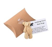 Fictory Mini Plush Bear Pocket Hug Toy, Light Brown Small Animal Cuddle Pal for Stress Relief, Gift for Loved Ones, Long Distance Relationship Comfort, Keychain & Bag Charm