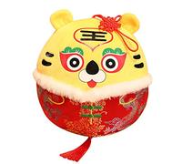 Fictory Mini Tiger Zodiac Plush Doll, 10cm Chinese New Year Mascot Pendant for Bag Keychain Car Decor, Red Year of The Tiger吉祥物挂件