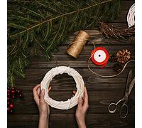 Fictory Natural Rattan Wreath Base 25cm, Handmade Blank Vine Circle for DIY Christmas Door Hanging Decor, Indoor and Outdoor Wall Decoration