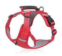 Fictory No-Pull Dog Harness and Lead Set, Reflective Adjustable Vest for Large Dogs, Red, XL