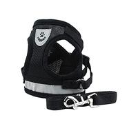 Fictory No-Pull Dog Harness, Step-in Reflective Air Mesh Vest for Dogs & Cats, Black, XS