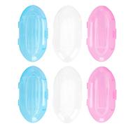 Fictory Pet Finger Toothbrush with Soft Silicone Gentle Bristles for Dog & Cat Teeth Cleaning, 6 Pack Multi-Colour Dental Care Kit with Cases